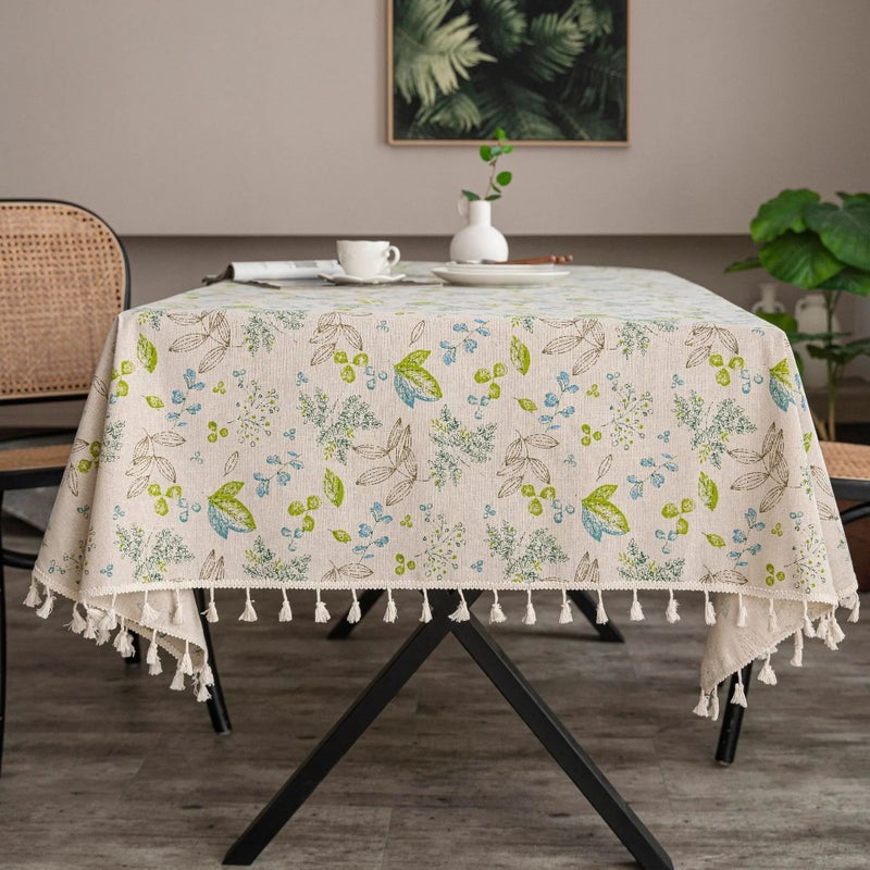 Bluejw Small Fresh Embroidered Linen Tablecloths for Home Use for Wedding Hotel Party Restaurant Events - Image 1